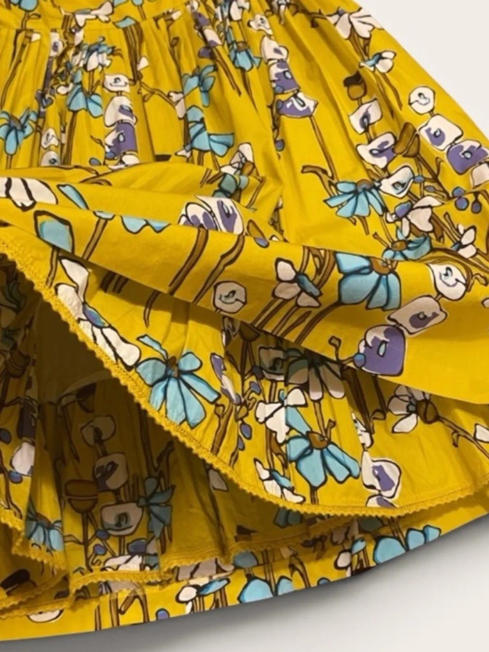 J.Crew Yellow Floral Criss Cross Back Fit & Flare Sundress w/ Pockets